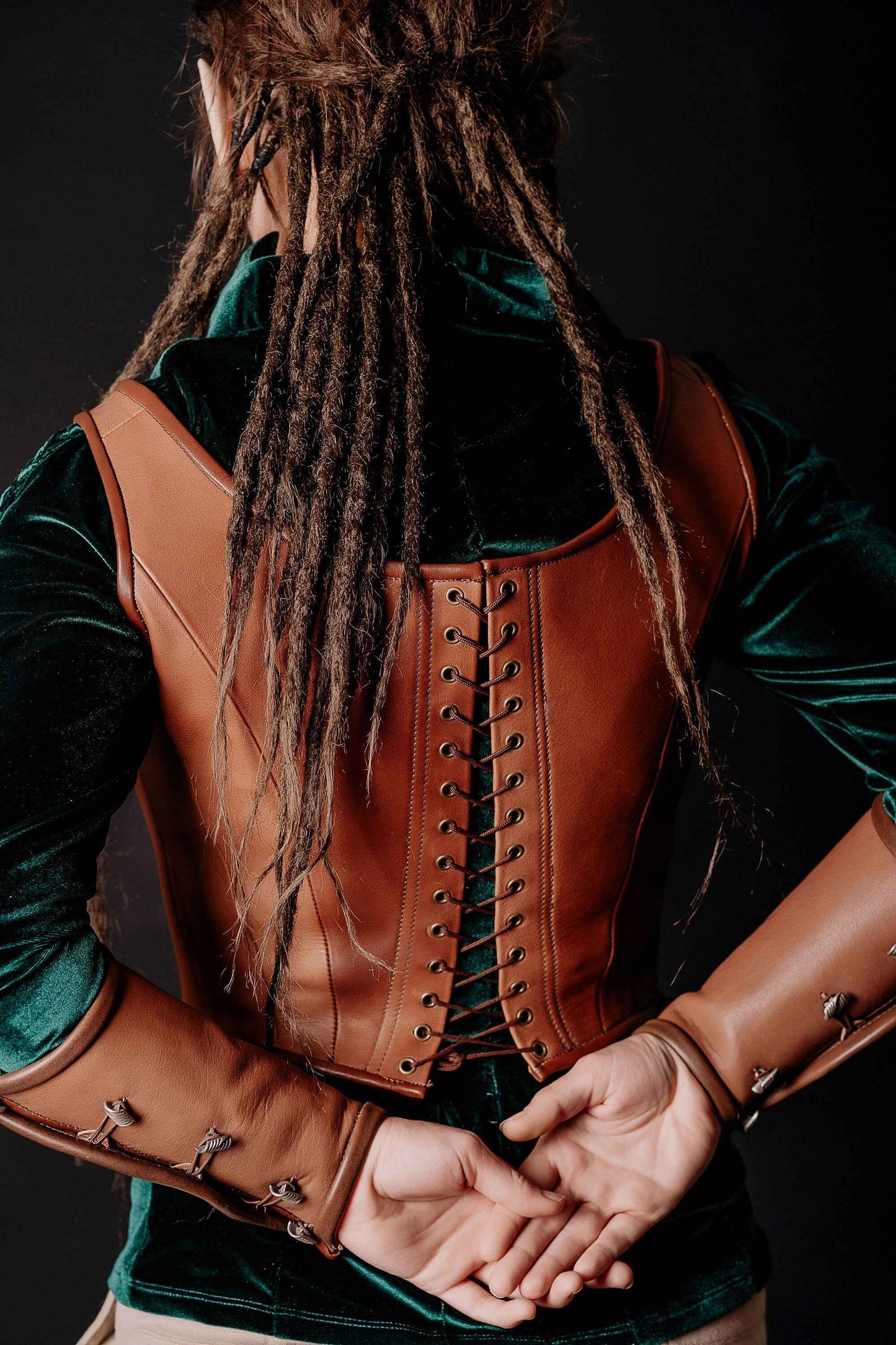 Tauriel corset; The Hobbit elven LARP leather vest;