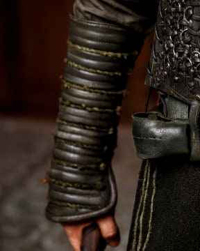 Green leather bracers