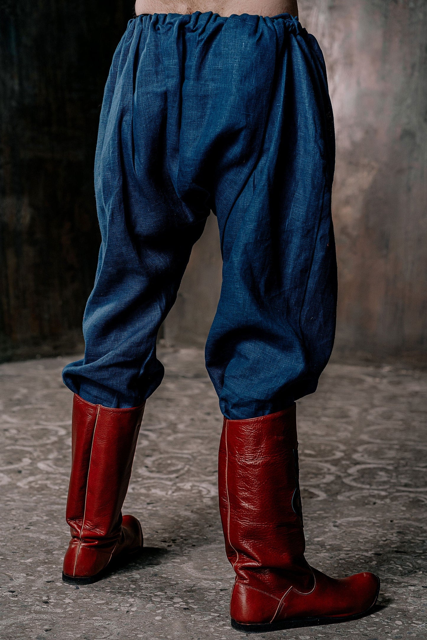 Men's blue linen pants