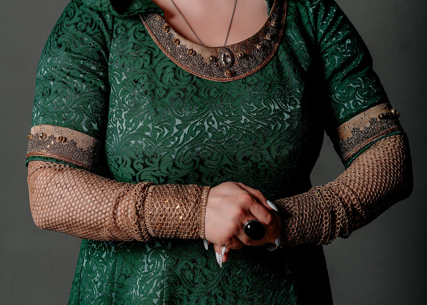 Viking green dress