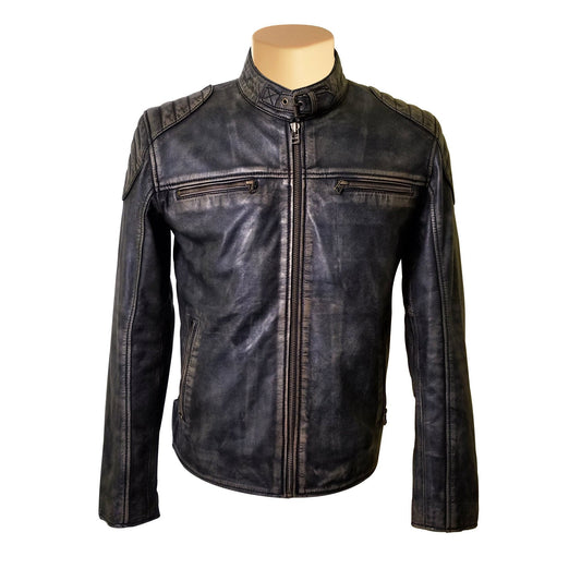 Handmade Hendrix's Distressed Leather Jacket With Collar Belt