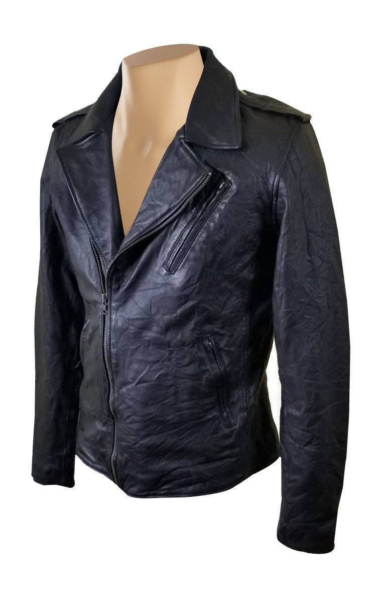 Handmade New Wrinkled Texture Leather Jacket