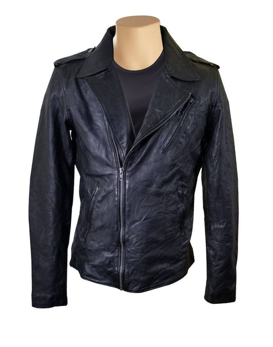 Handmade New Wrinkled Texture Leather Jacket