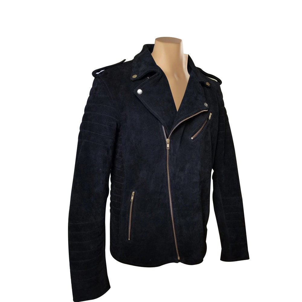 Handmade  Schmitt's Biker Style Suede Leather Jacket
