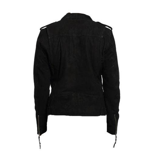 Handmade Biker Style Suede Leather Jacket With Waist Belt