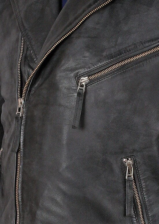 Handmade Men's Radom Black Leather Jacket