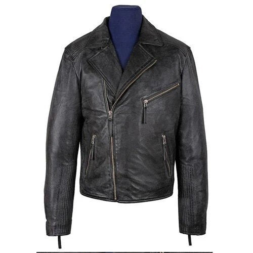 Handmade Men's Radom Black Leather Jacket