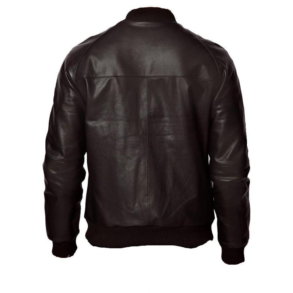 Handmade Black Bomber Style Ribbed Jacket