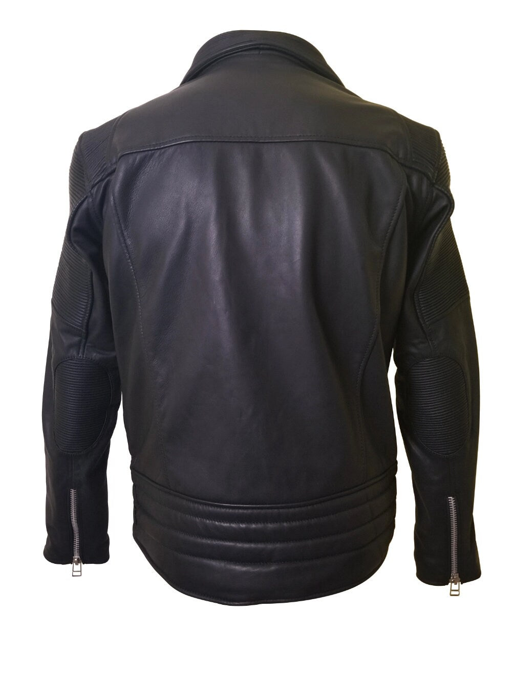 Handmade Brett's Biker Style Leather Jacket With Stretchy Leather