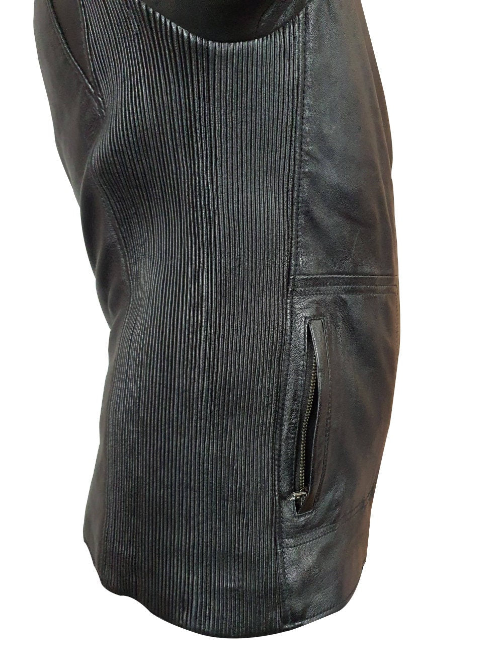 Handmade Cleve's Leather Jacket With Stretch Panel