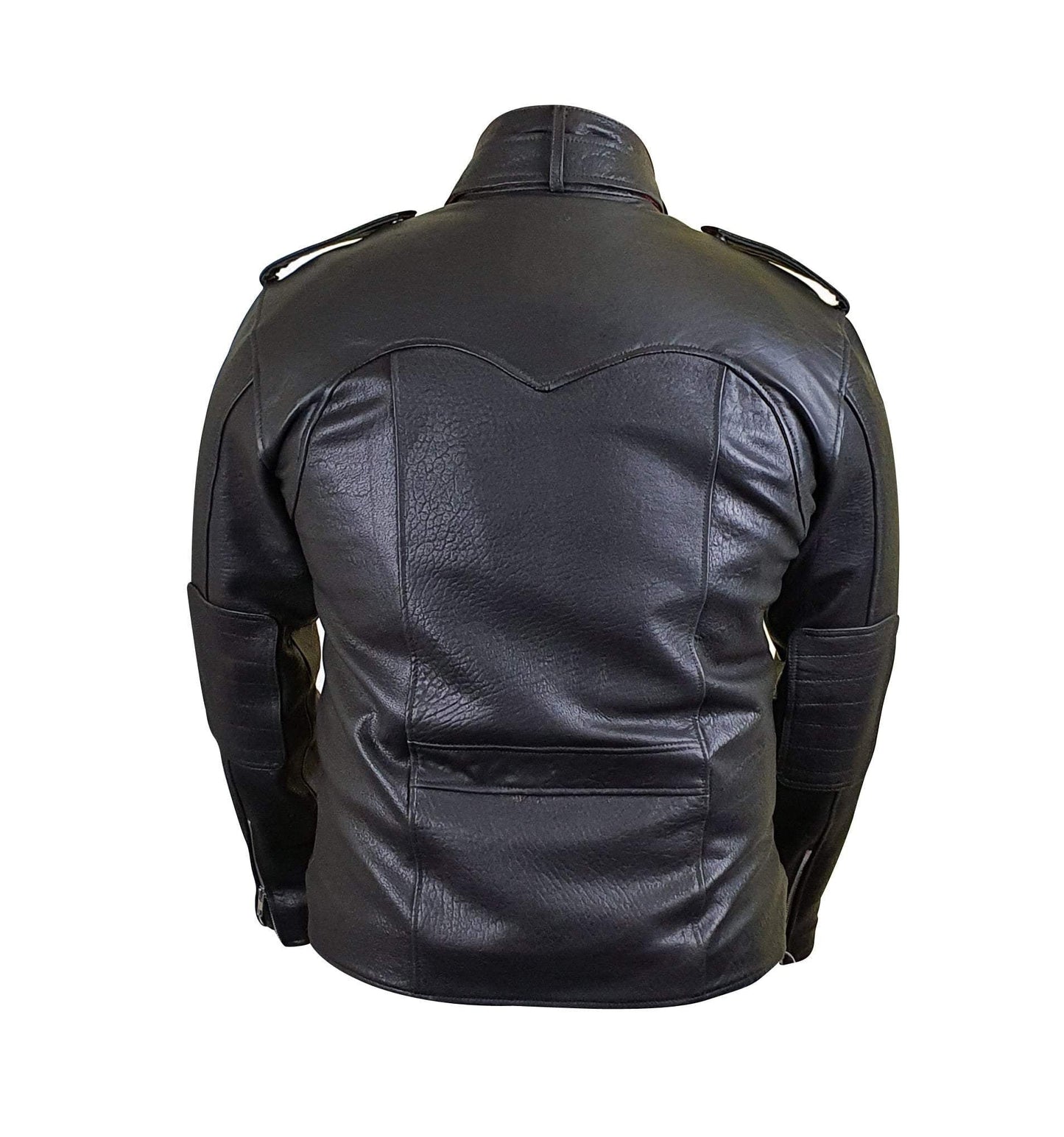 Handmade Dalton Bubble Textured Moto Leather Jacket With Collar Belt