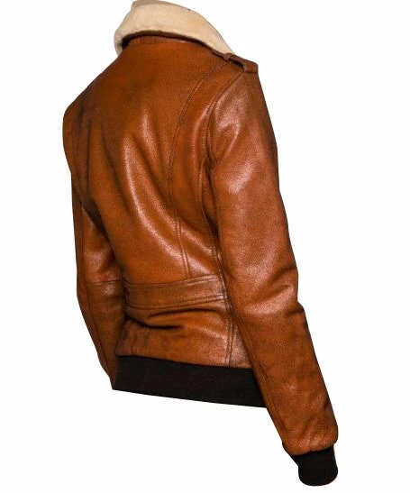 Handmade  Dominic's Bomber Style Leather Jacket With Fur Collar