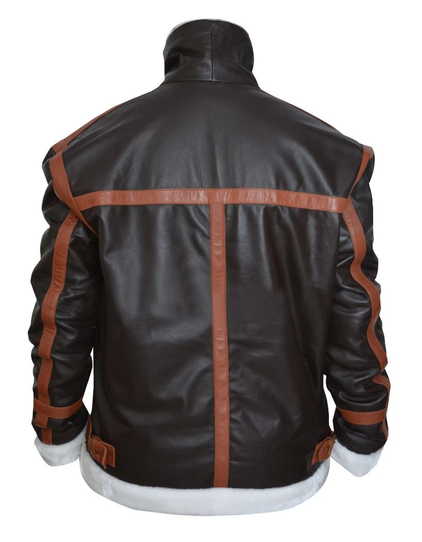 Handmade  Leon Kennedy's Resident Evils Fur Jacket Costume Cosplay Handmade