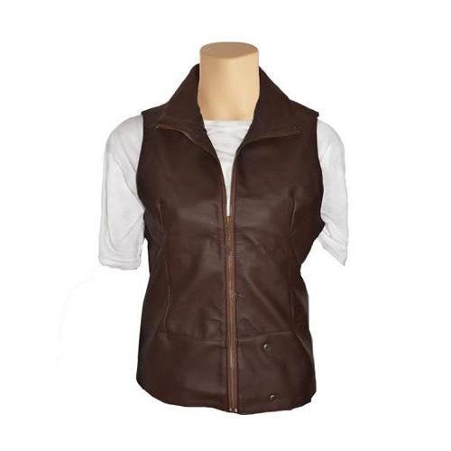 Handmade Brown Sleeveless Leather Jacket