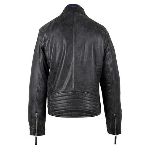 Handmade Men's Radom Black Leather Jacket