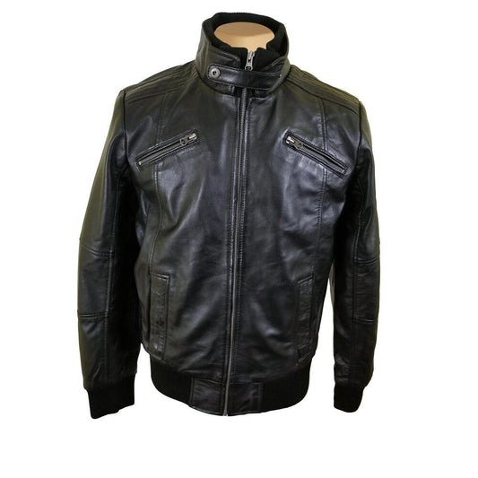Handmade Greig's Bomber Style Jacket With Ribbed Collar And Cuffs