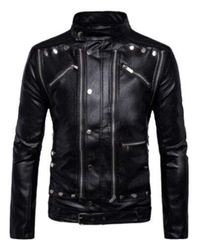 Handmade Men Cafe Racer Antique Classic Fashion Motorbike Black Leather Jacket