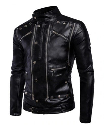 Handmade Men Cafe Racer Antique Classic Fashion Motorbike Black Leather Jacket