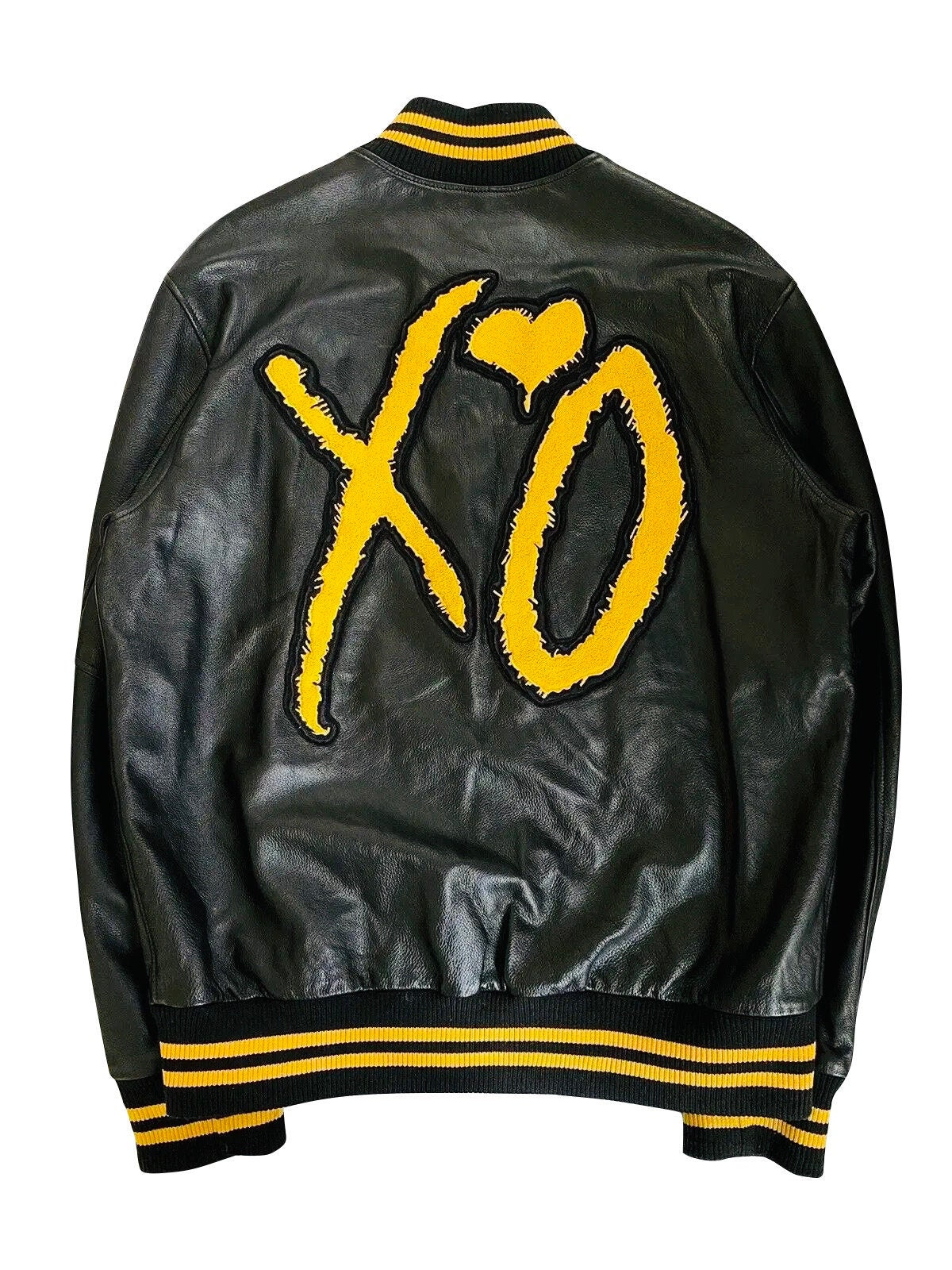 Handmade Weeknd XO Varsity Jacket Black and Yellow Handmade Cosplay