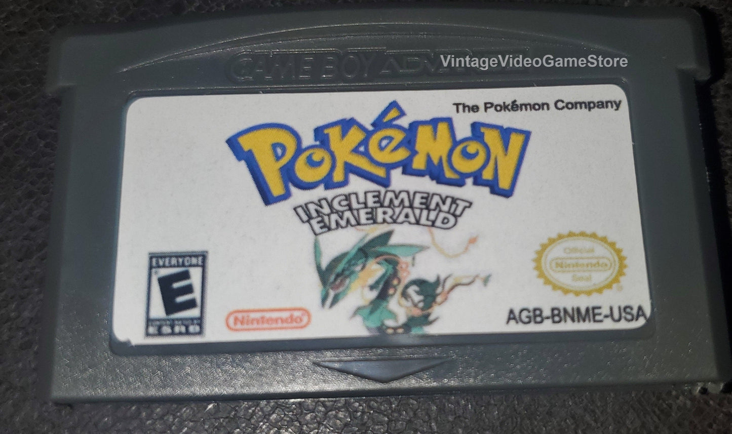 Pokemon Inclement Emerald GBA ROM Hack Video Game Cartridge Custom Gameboy Advance