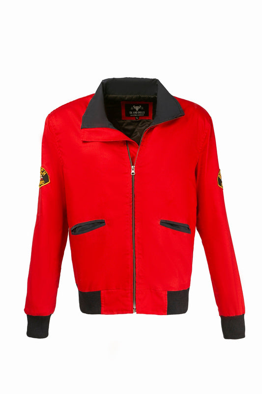 Handmade California Baywatch Lifeguard Beach Style Red Bomber Cotton Jacket Cosplay