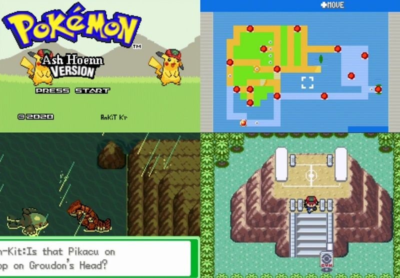 Pokemon Ash Hoenn GBA Video Game Rare GameBoy Advance Custom ROM