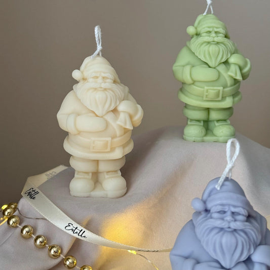 Cute Santa With Gift Candle