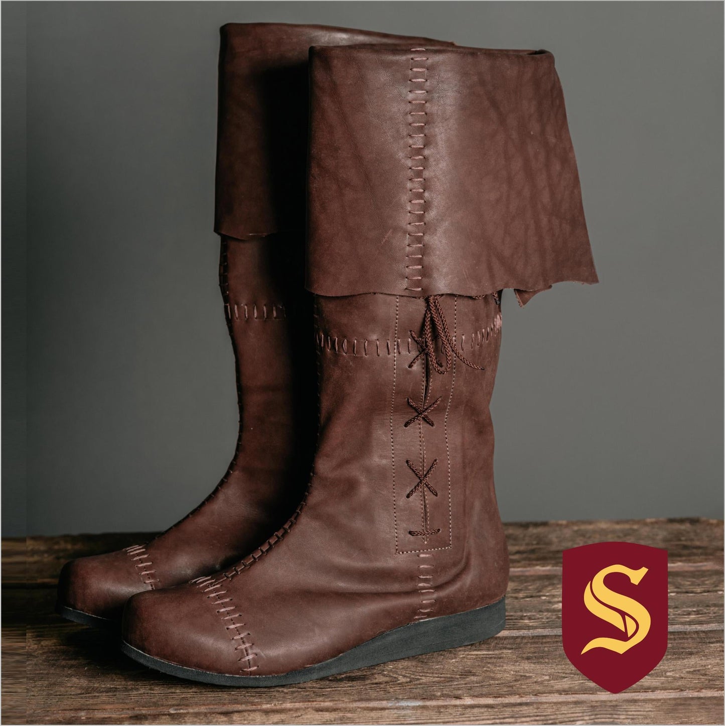 Brown High Leather Boots "Aragorn"