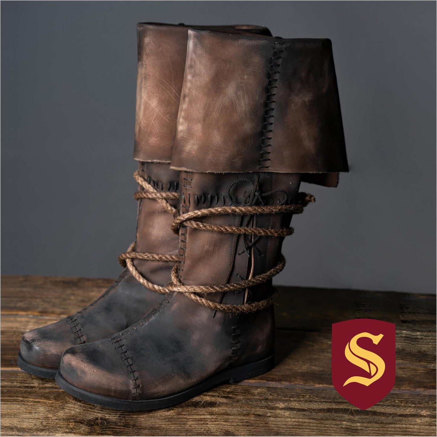 Brown High Leather Boots "Aragorn"