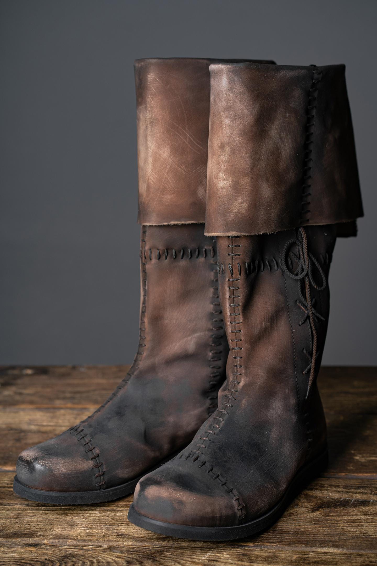 Brown High Leather Boots "Aragorn"