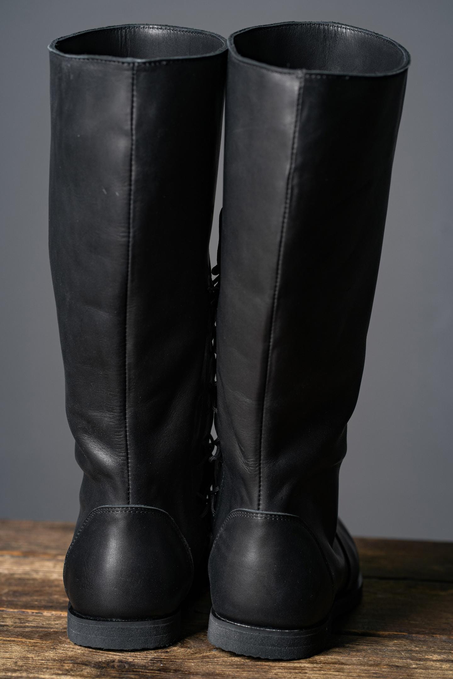 Black High Leather Boots "Ragnar"