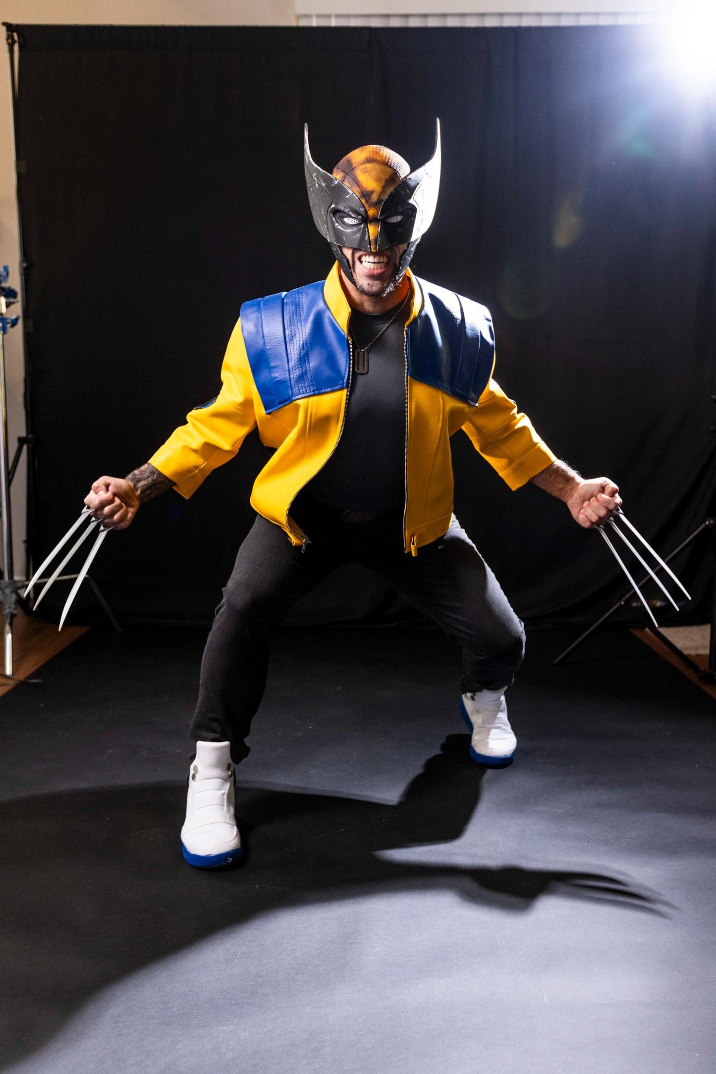 Rivals Wolverine Yellow Leather Jacket Inspired by the Attack of the Sentinels Wolverine Jacket Cosplay