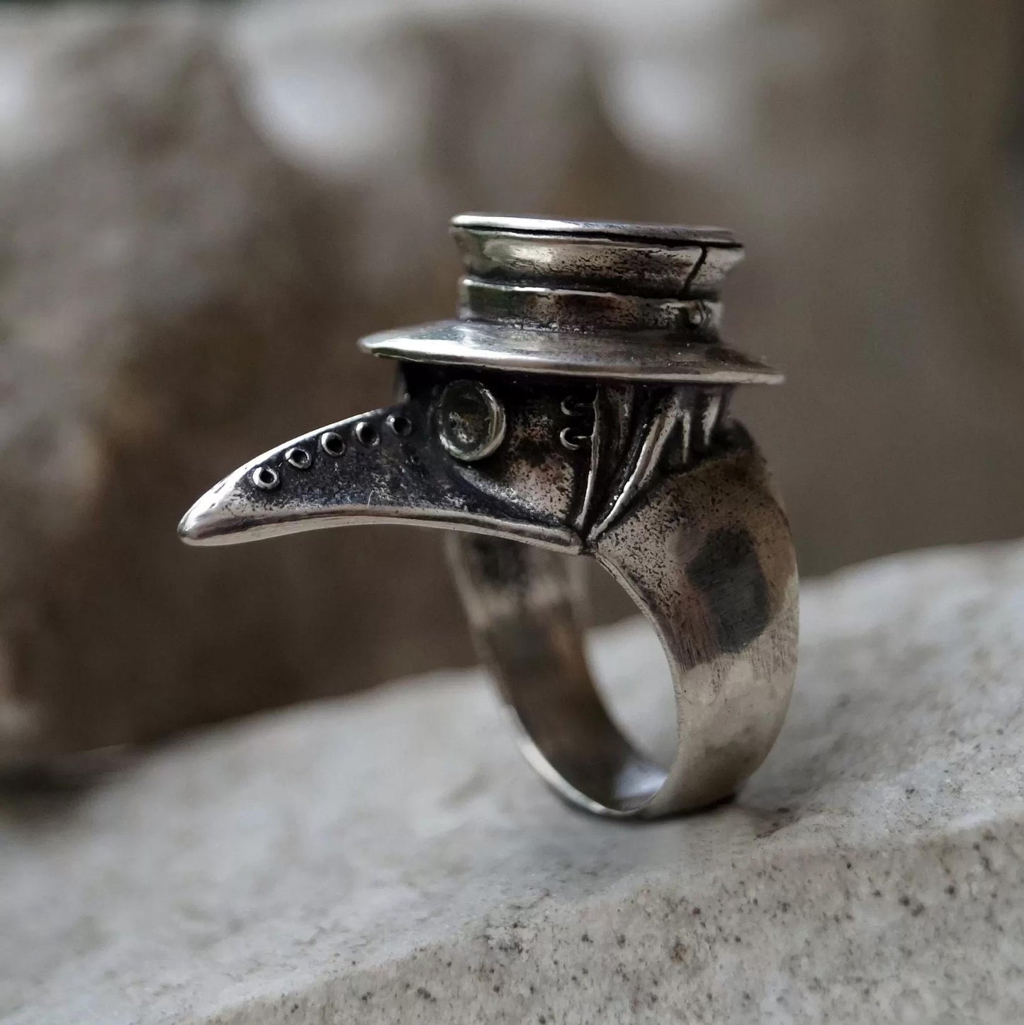 Plague doctor ring plague mask jewelry ring
