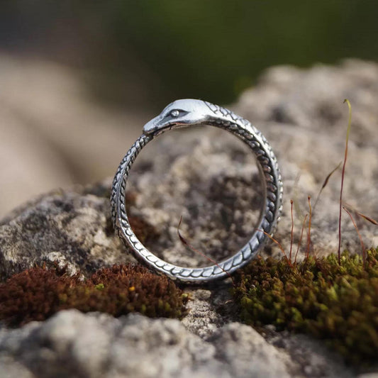 Ouroboros Snake Silver Ring