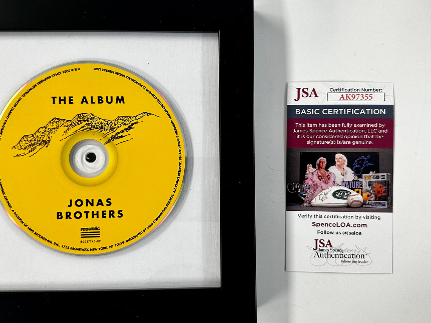 Jonas Brothers Signed The Album CD Card & CD Framed With JSA COA Nick Joe Kevin