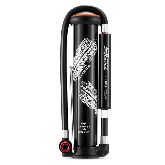 ROCKBROS Mini Portable Bike Pump with Hidden Gauge 220PSI