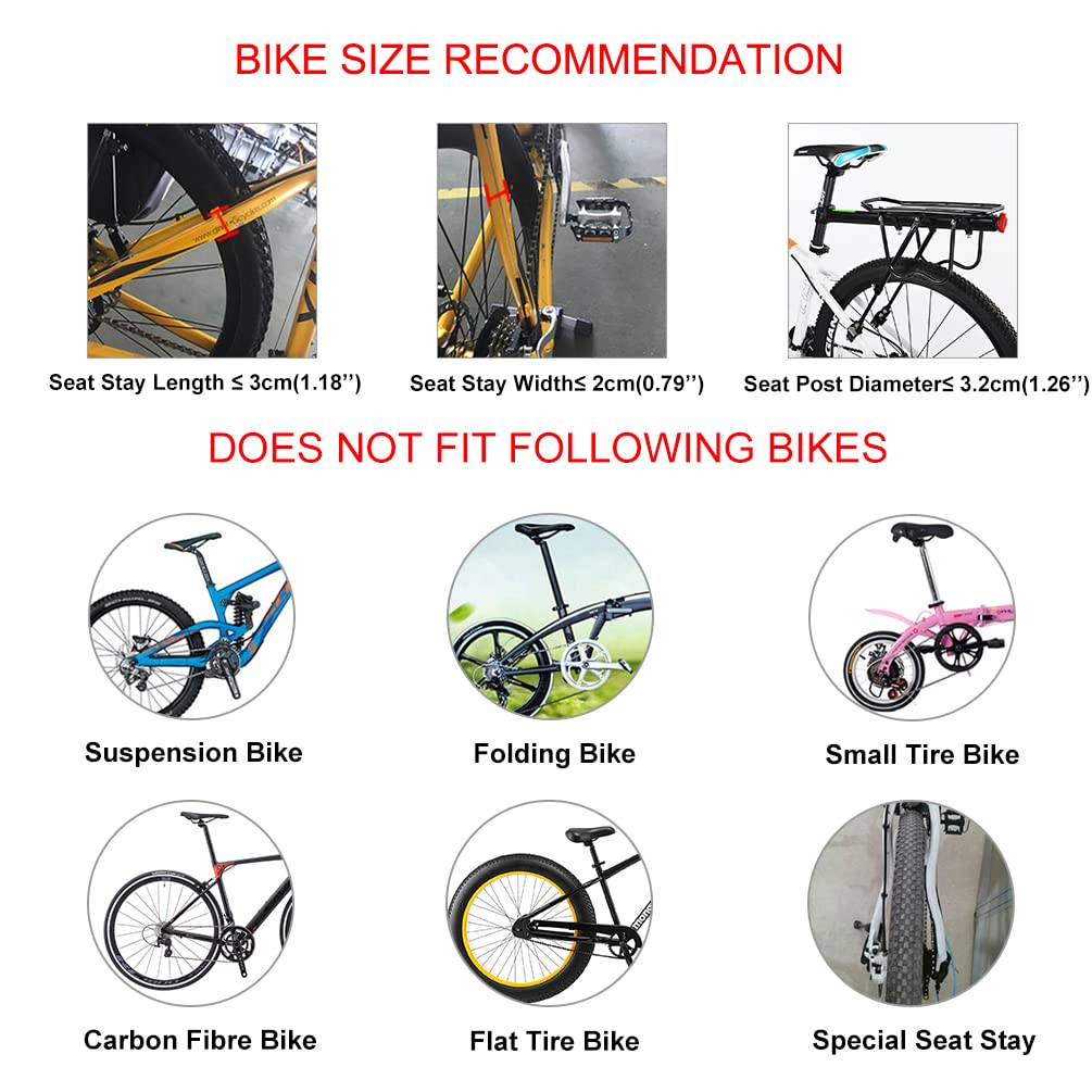 ROCKBROS Bike Cargo Rack Quick Release 110-165 lbs Capacity Universal Fit