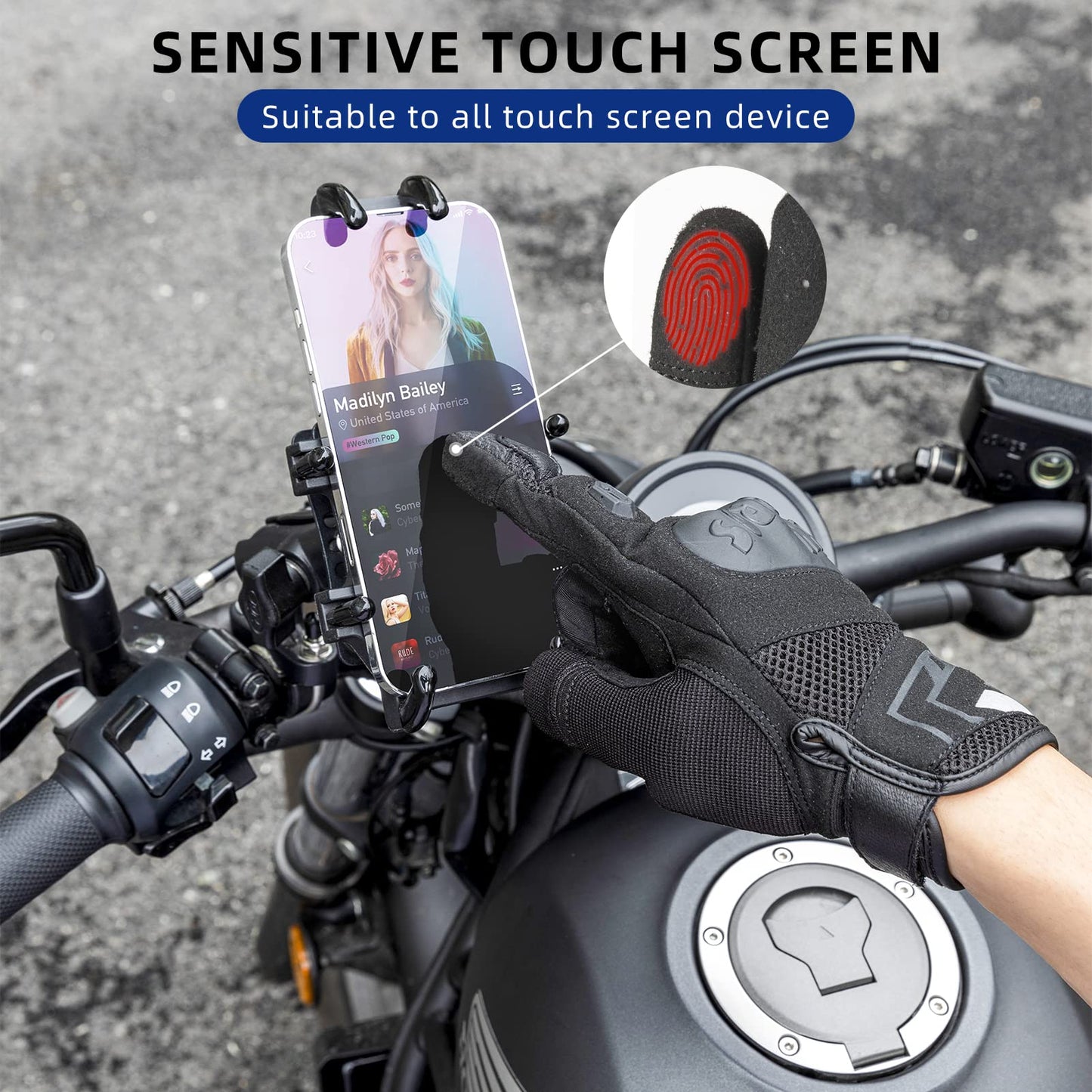 ROCKBROS Summer Motorcycle Gloves - Breathable, Touchscreen Hard Knuckle Gloves for Men Women