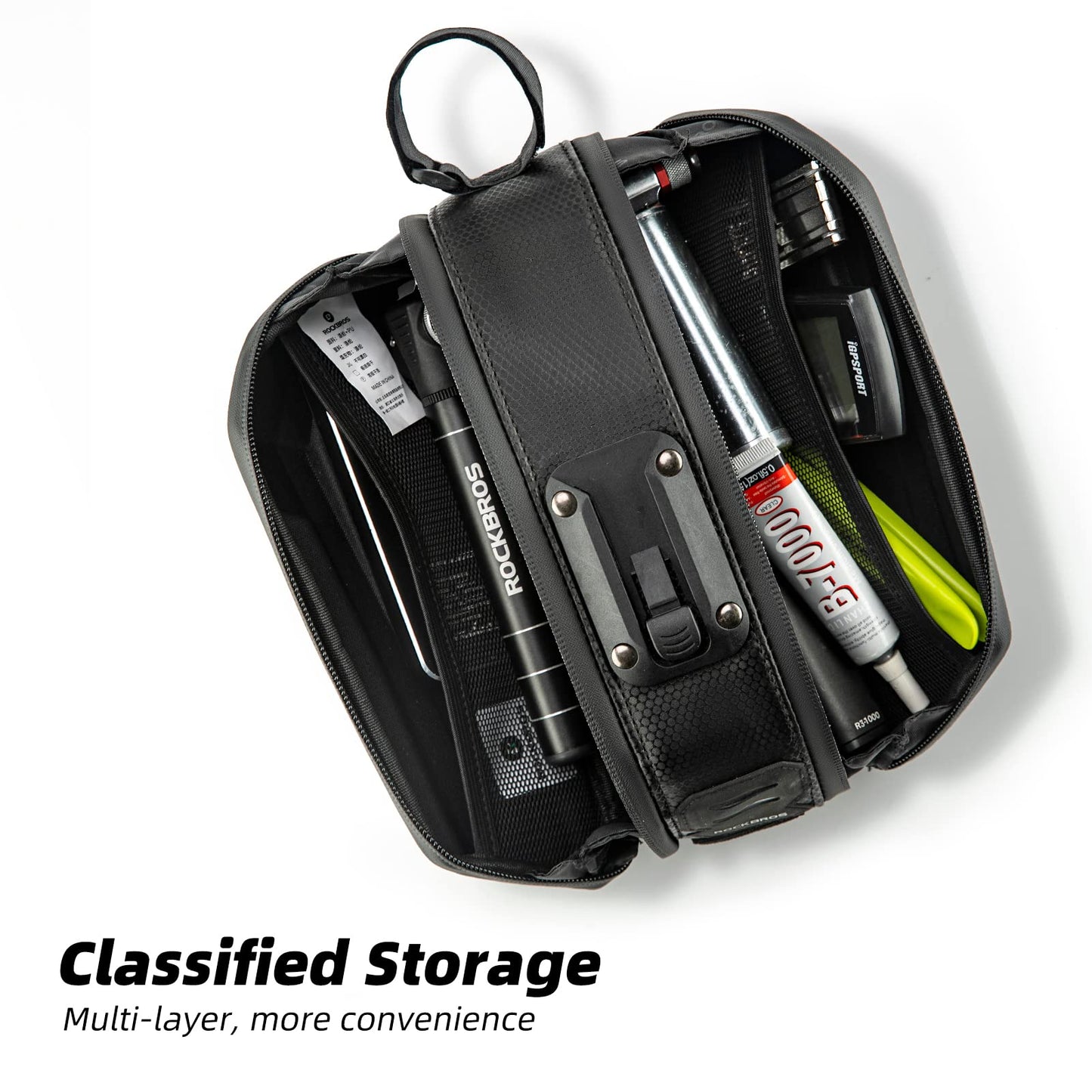 ROCKBROS Bike Bicycle 1.7L Saddle Seat Bag  3D Hard Shell with Silver Reflective Strip