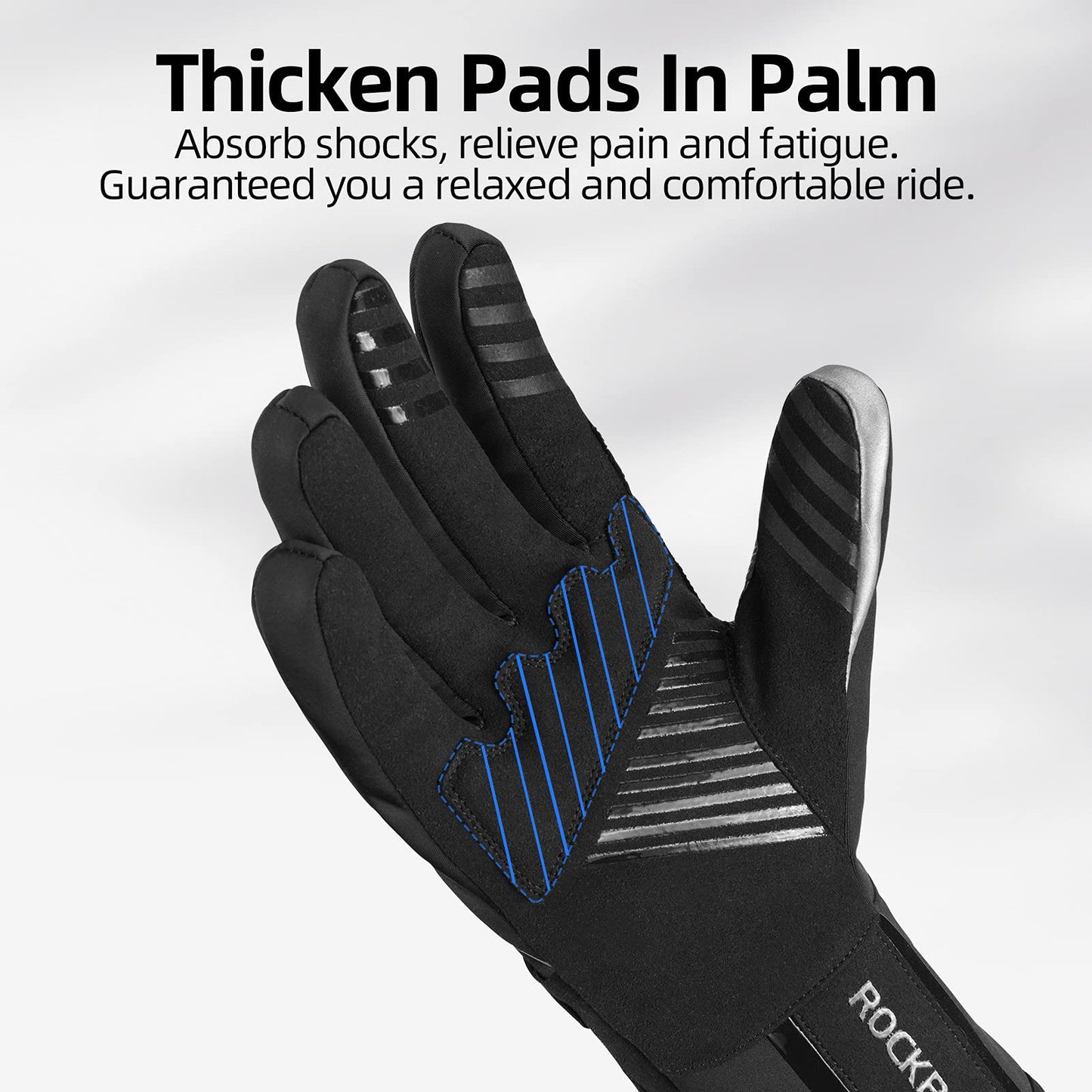 ROCKBROS Winter Gloves for Men Full Finger Touchscreen Cycling Gloves for Hiking Motorcycle