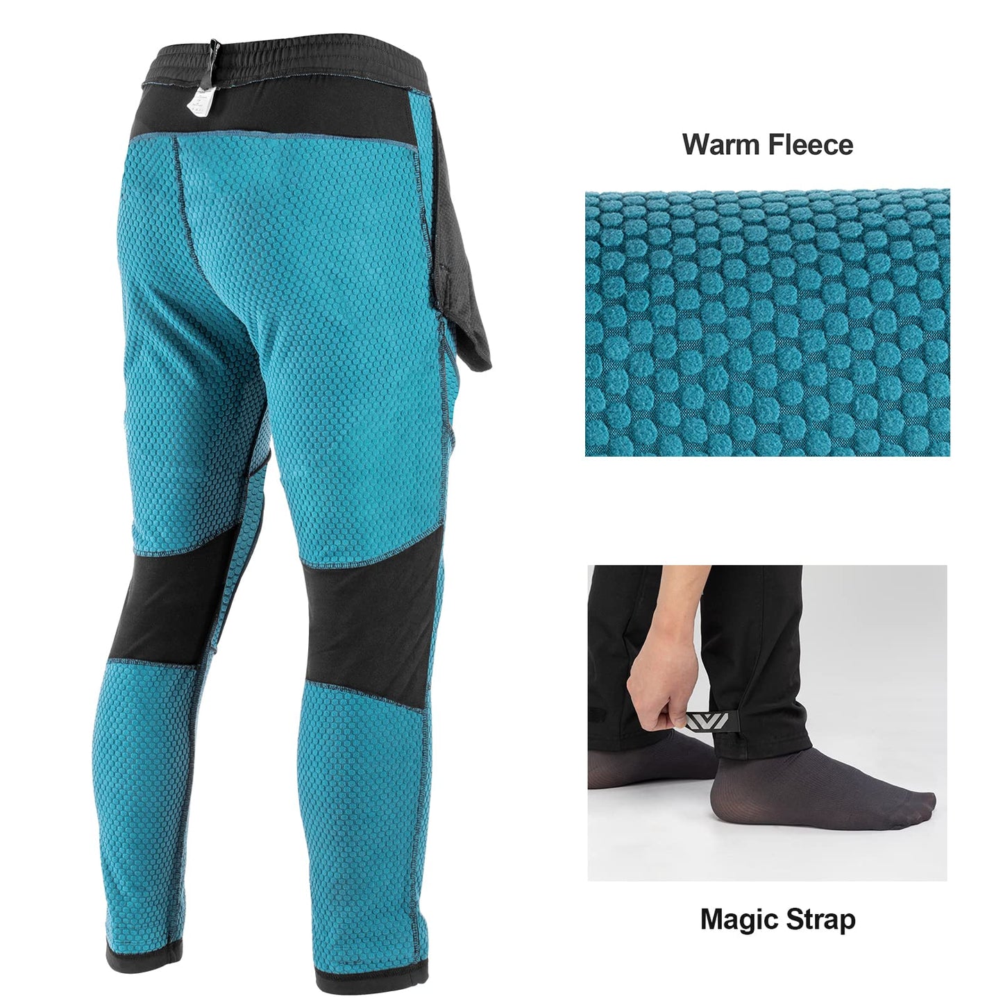 ROCKBROS Winter Cycling Pants for Men Thermal Windproof Mountain Bike Running Pants