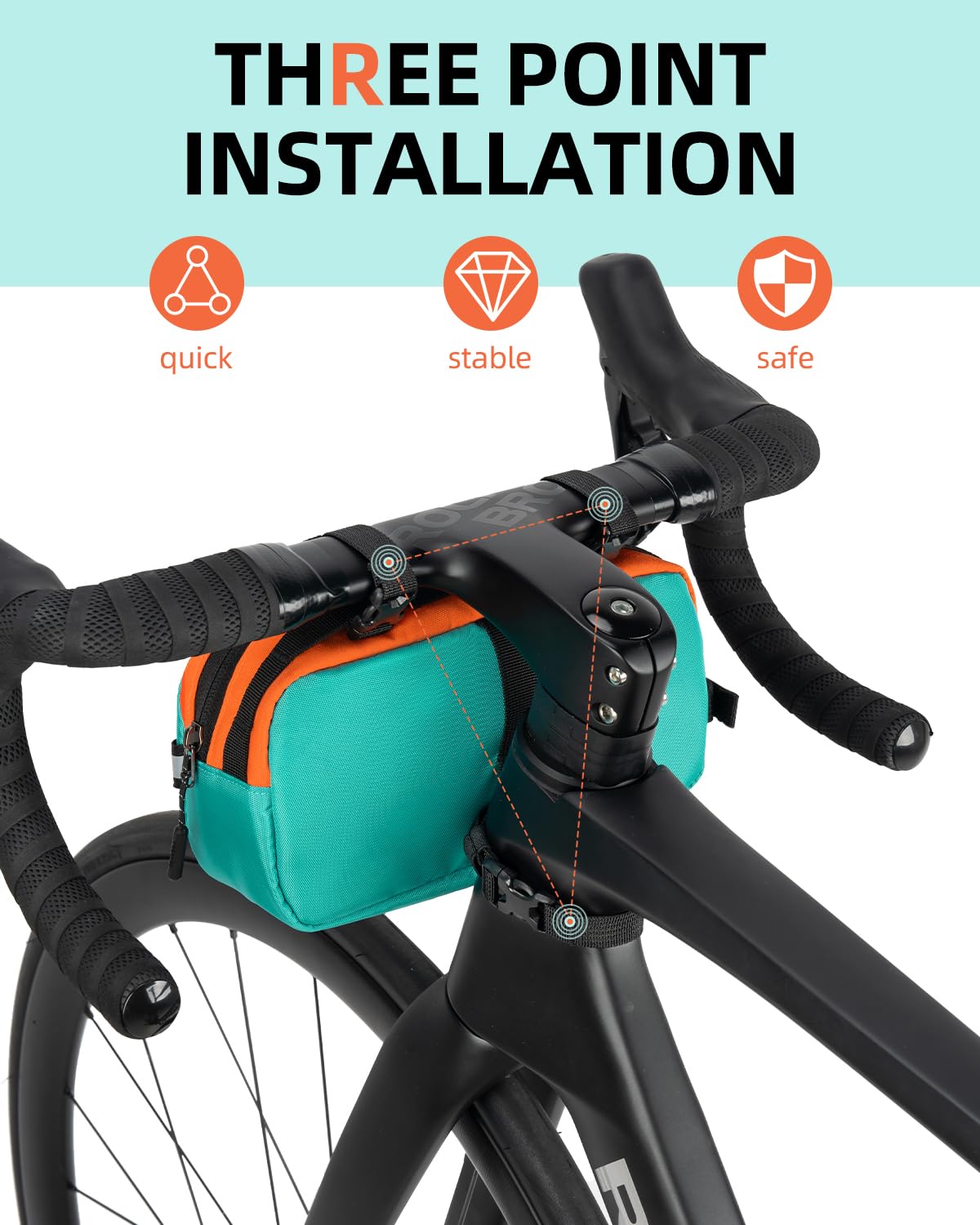 ROCKBROS Urban Rider Series Bike Handlebar Bag Large Capacity Shoulder Strap