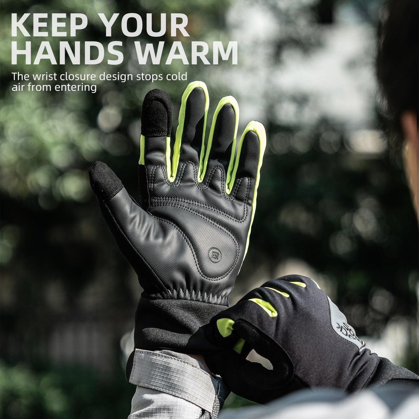 ROCKBROS Windproof Winter Cycling  Padded Thermal  Gloves for Men Women