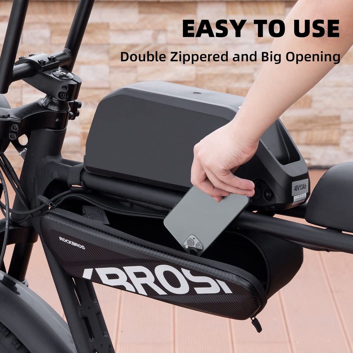 ROCKBROS Bike Frame Bag for Super 73 S2 Hard Shell Bike Bag Waterproof 4.5 L