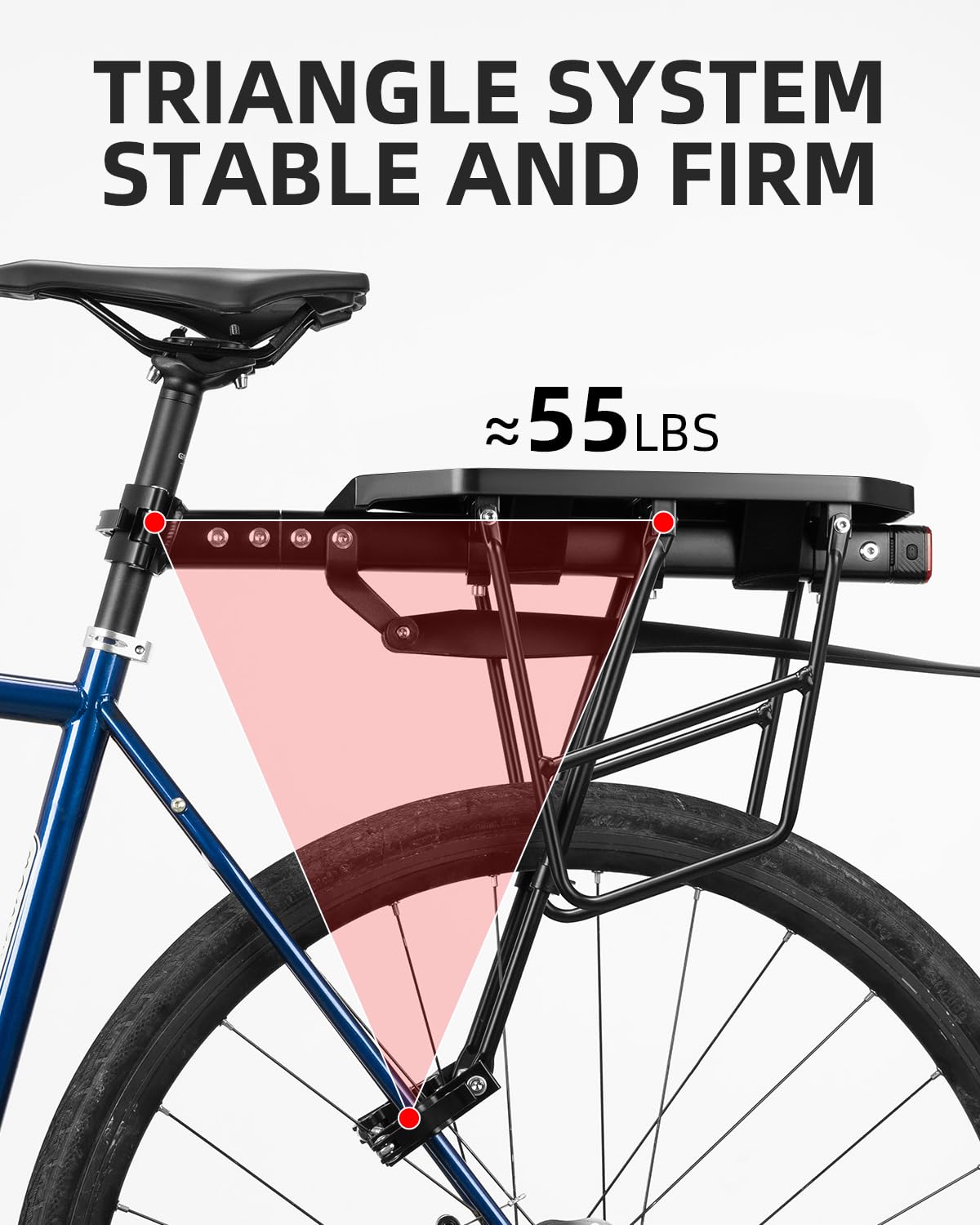 ROCKBROS Quick Release Rear Bike Cargo Rack, Adjustable for 26”-29” Mountain Bikes