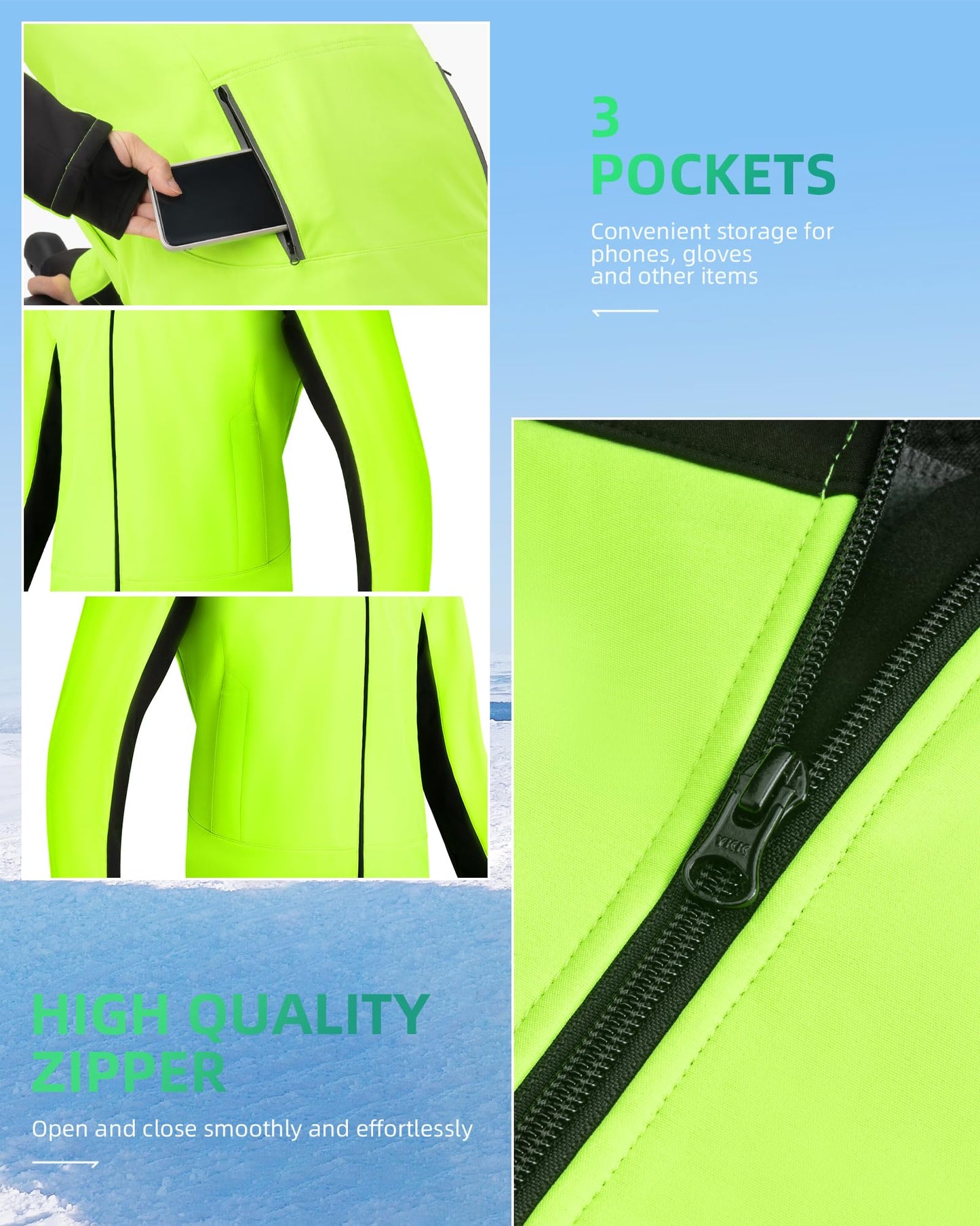 ROCKBROS Cycling Bike Winter Thermal Windproof Jackets for Men Cold Weather Hiking