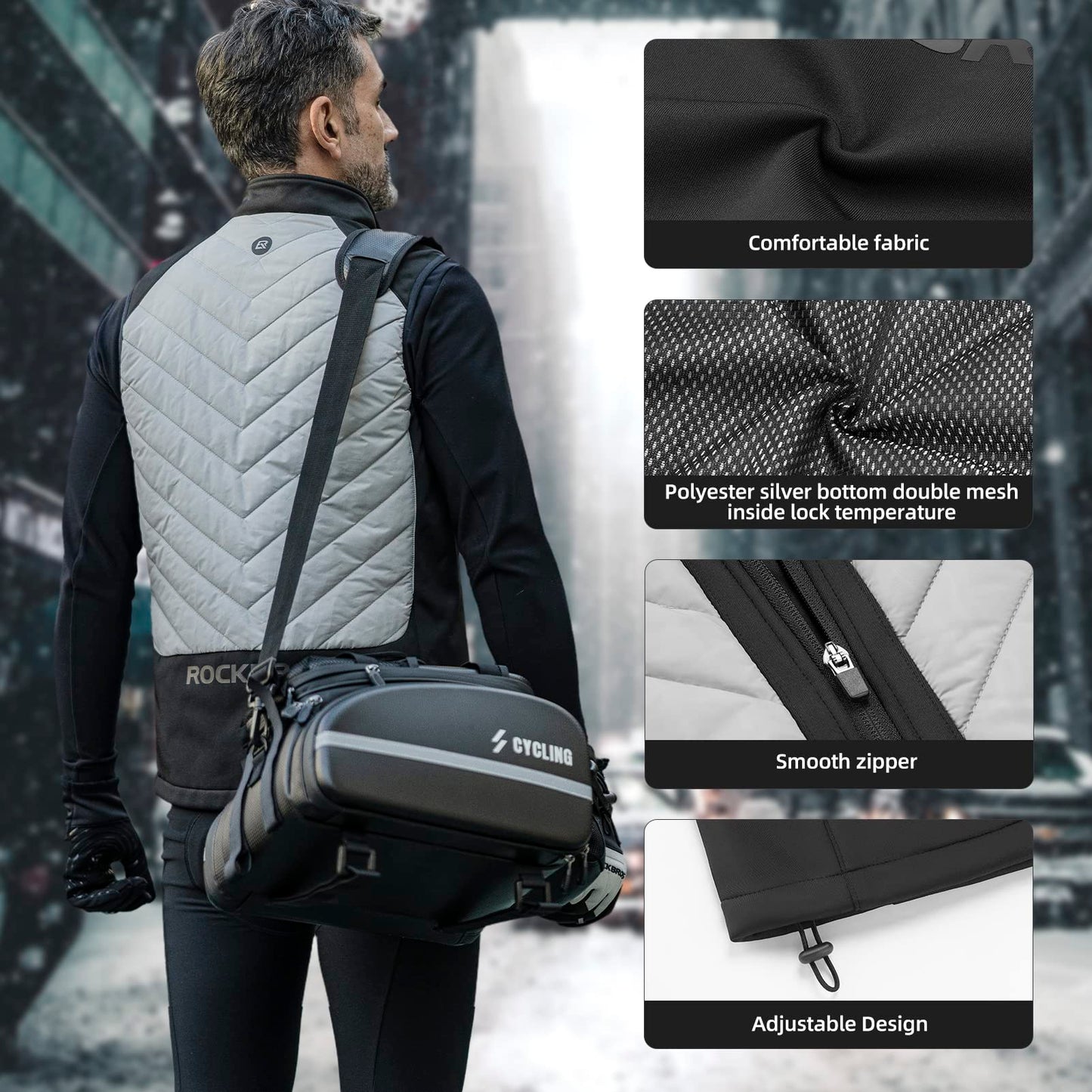 ROCKBROS Heated Vest – Fast Heating, 5 Zones, Unisex, Washable