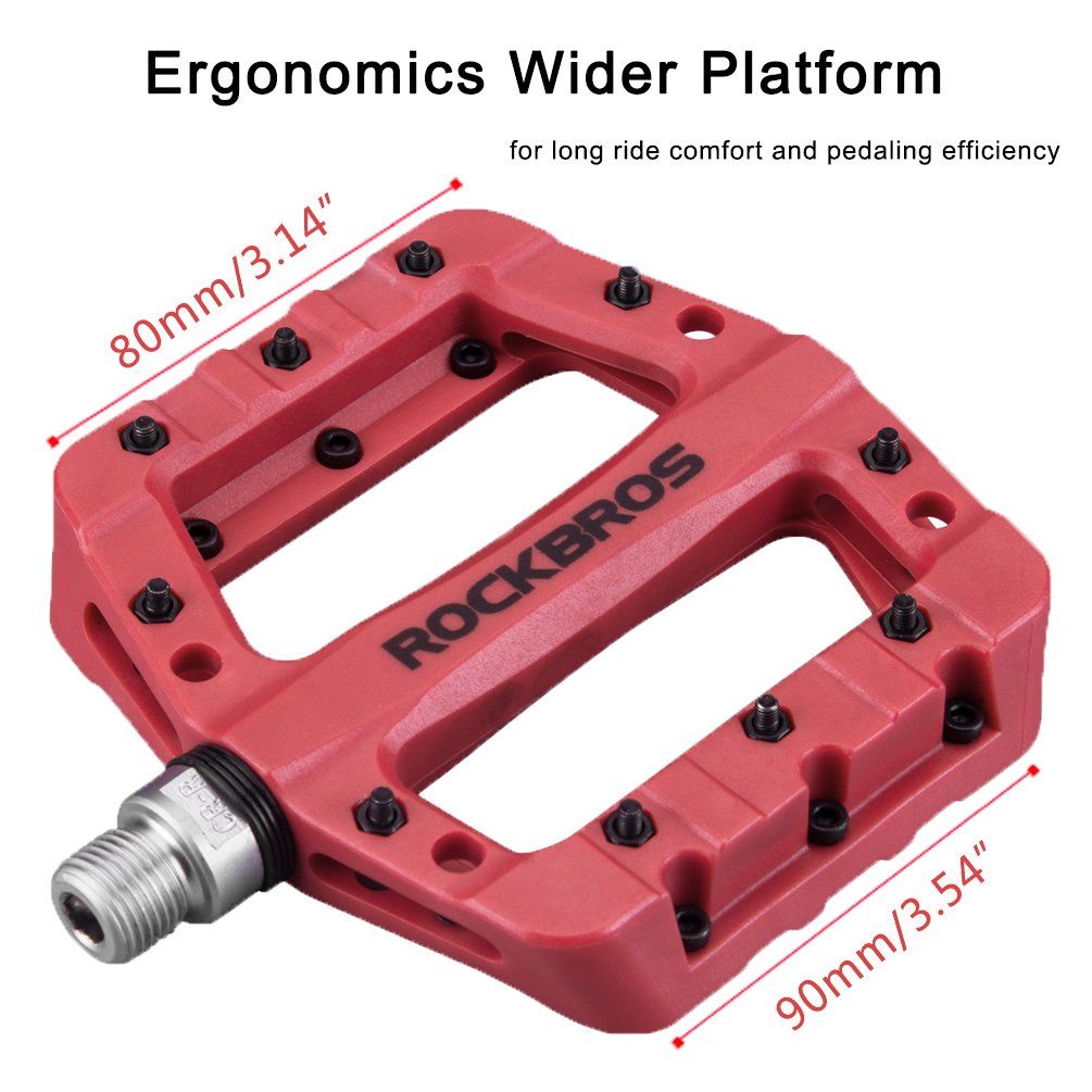 ROCKBROS Nylon Fiber Bicycle Platform Pedals for BMX MTB 9/16"