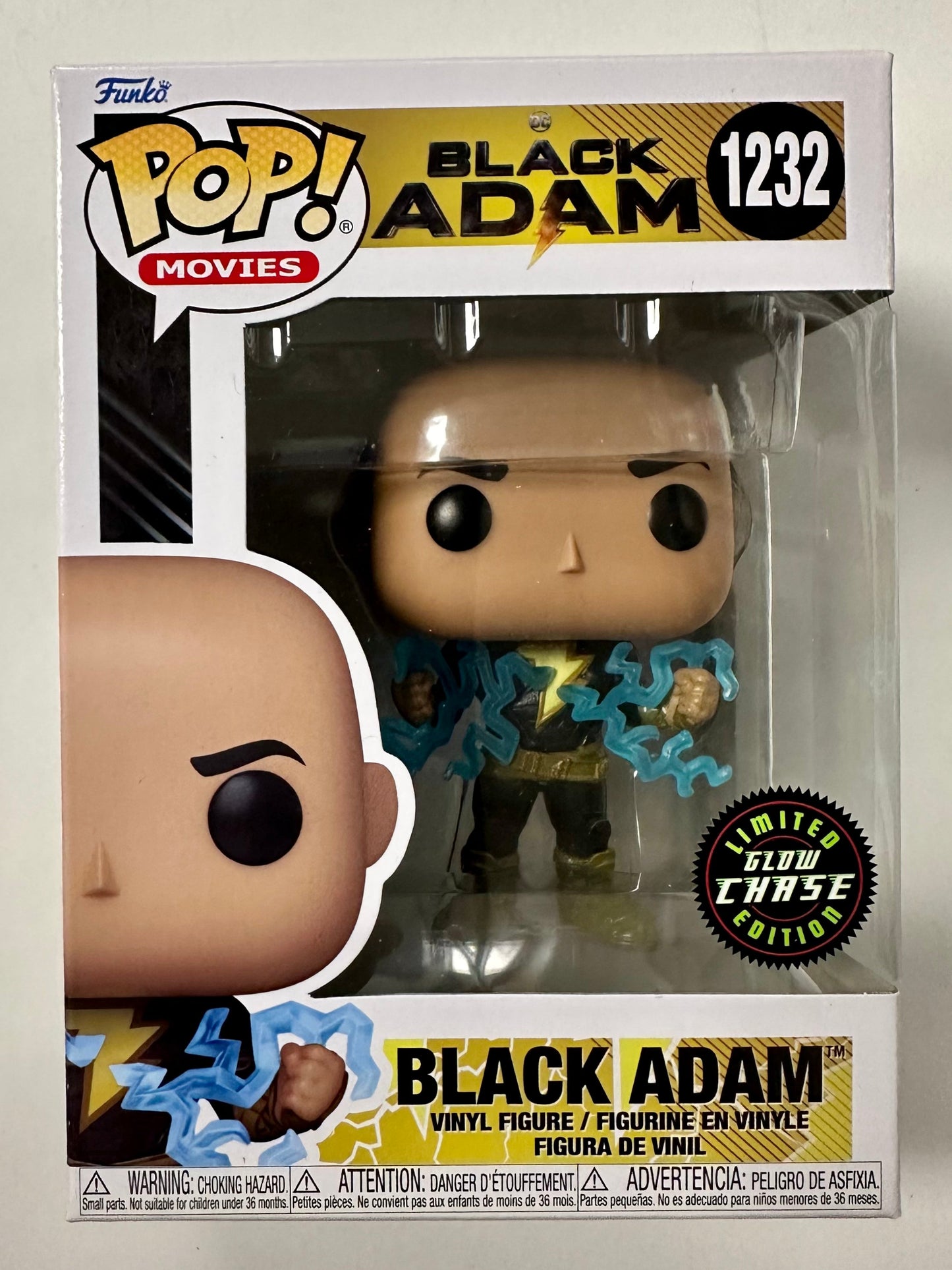 Funko Pop! DC Heroes Glow Chase Black Adam #1232 DCEU Dwayne Rock Johnson