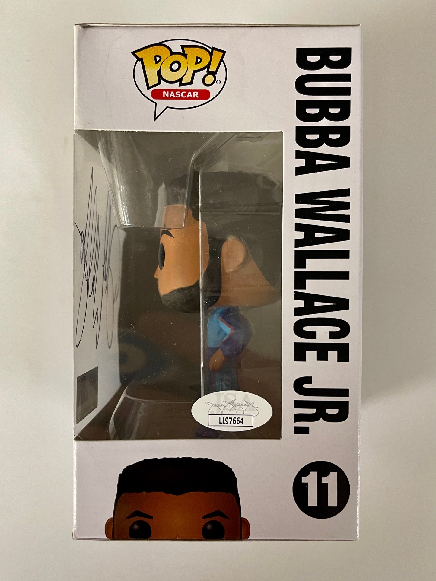 Funko Pop! Vinyl NASCAR Driver Bubba Wallace Jr. #11 With JSA COA Petty Racing Box Damage